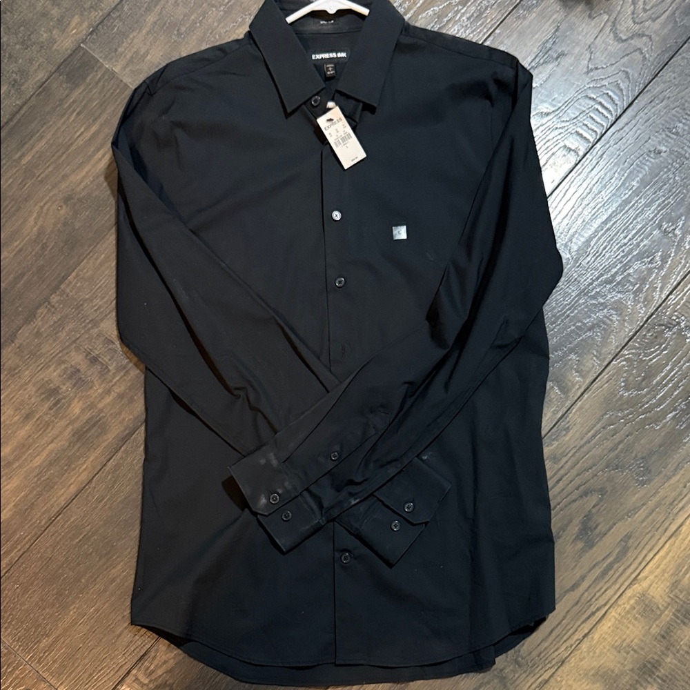 Express Classic Black Dress Shirt for Men